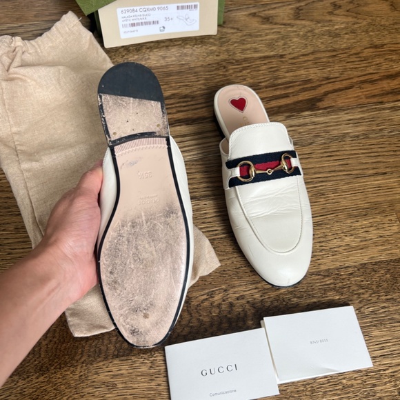 Gucci Women’s Princetown White Leather Slipper 35.5 - Picture 4 of 4